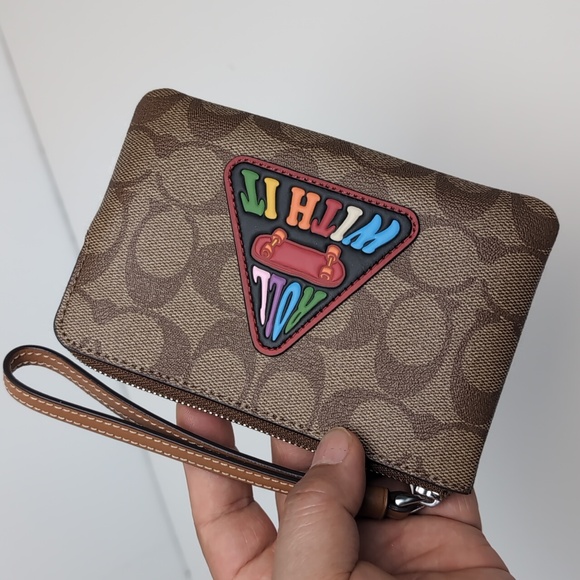 Coach | Bags | Coach Ck359 Corner Zip Wristlet In Signature